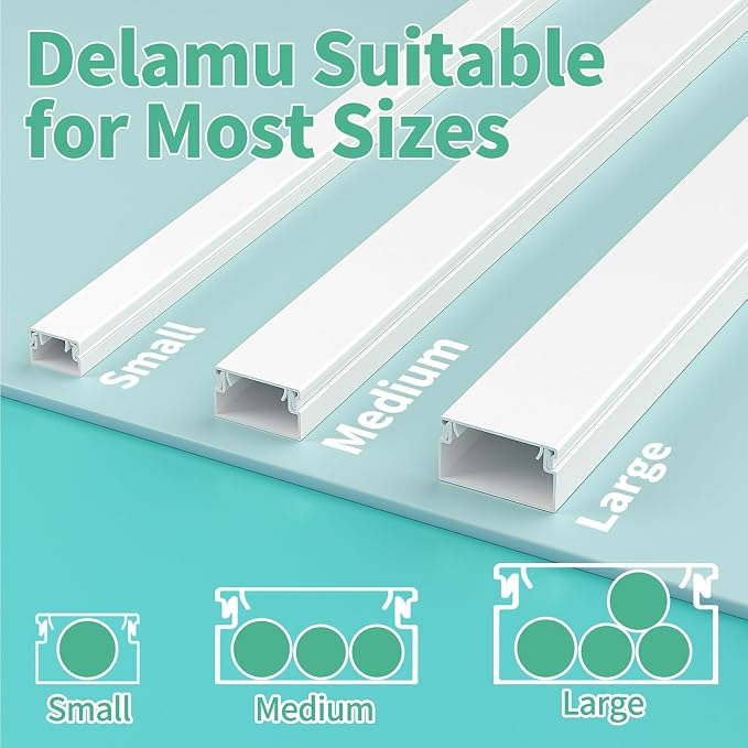 Delamu Cord Hider, 100in Self-Adhesive Cord Cover Kit - Image 6