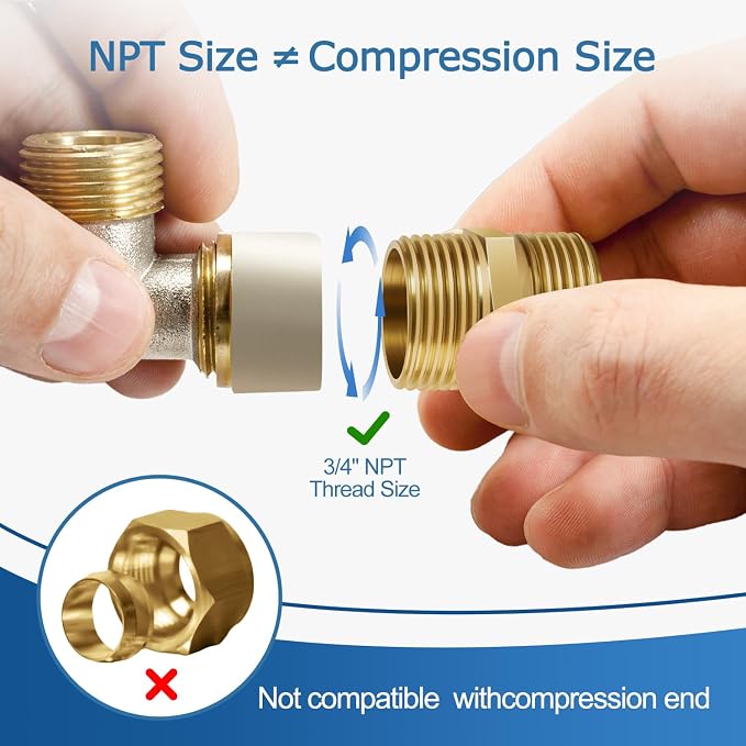 3/4 Inch Npt Brass Nipple Male To Male Pipe Fitting Adapter | Straight Connector - Image 6