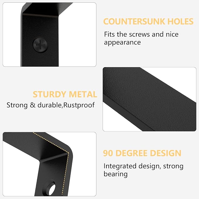 LSK 6PCS L Bracket, L 6"×H 2" Shelf Support Bracket, Max Load :42lb, Joint - Image 3