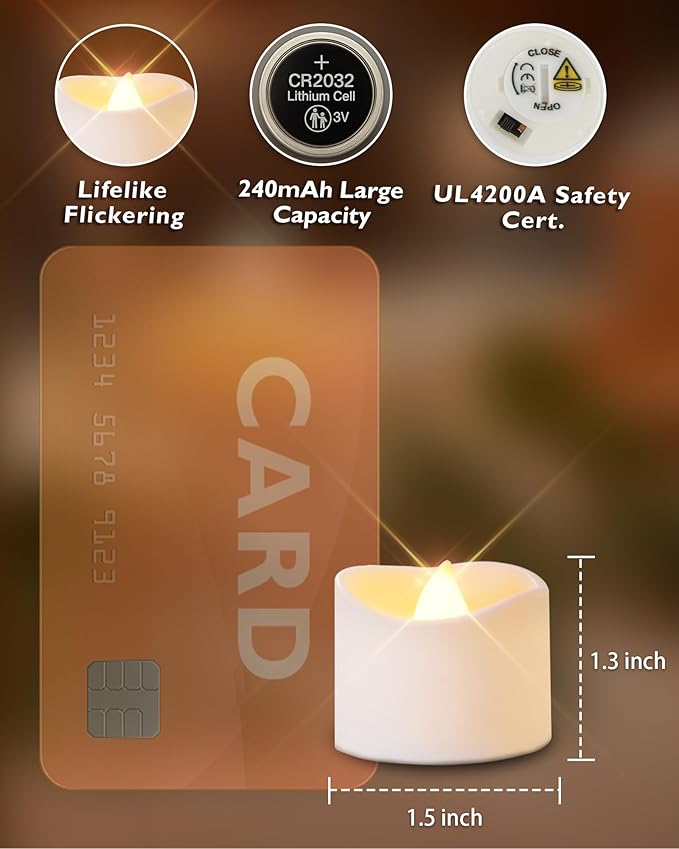 Homemory 12Pcs Flickering Flameless Candle Battery Operated, 200+Hours Fake - Image 3