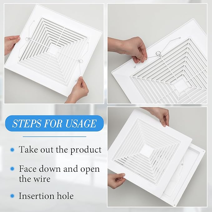 Baquler 1 Pcs 9.84 x 9.84'' Exhaust Bathroom Fan Cover - Image 4