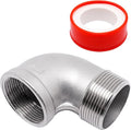 90 Degree Elbow Fittings 1PCS, 1-1/2" NPT Male X 1-1/2" NPT Female 304 by SSYDIEN