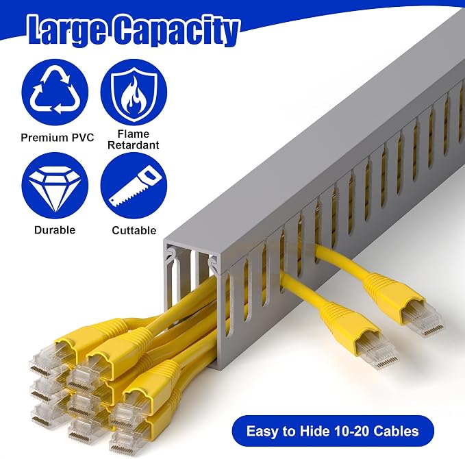 ZhiYo 2" H x 1" W Cable Management Raceway, 99in Under Desk Channel, 16.5in Each - Image 3