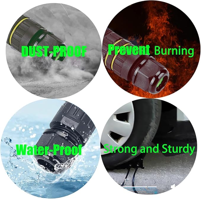 IP68 Waterproof 2Way 3pin Junction Box Electrical Cable Connector, 5 Pack 17.5A - Image 5