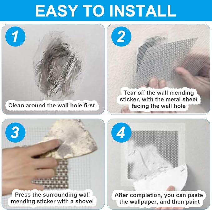 2 x 2 Inch Drywall Repair Patch, Dry Wall Patch Kits, Wall Hole Repair Kit - Image 5