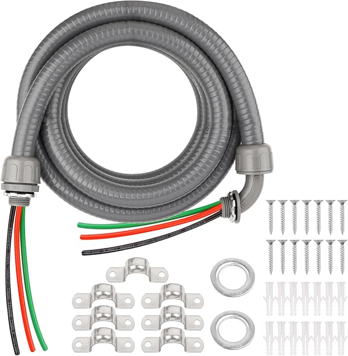 12FT Liquid-Tight Conduit Kit, 1/2" Pre-Wired Electrical Whip by XRDS-RF