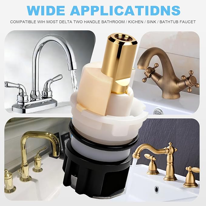 2 Pack RP25513 Faucet Cartridge Fits Delta 2 Handle Faucet Repair Kit | Faucet - Image 7