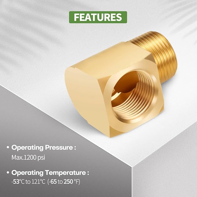 2 PCS Brass Pipe Fitting 90 Degree Elbow 1/2" NPT Male x 1/2" NPT Female | - Image 3