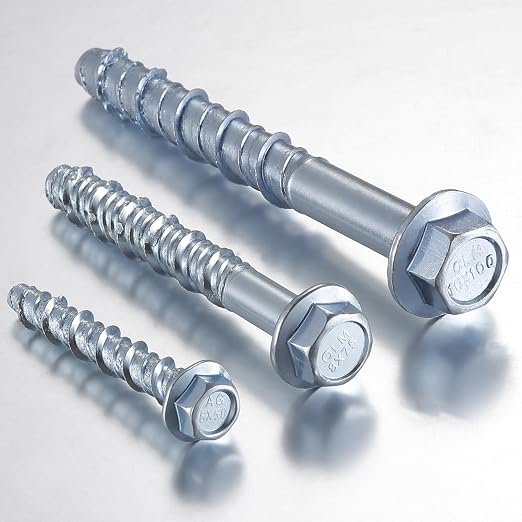Wensilon 1/2" x 3" Zinc Plated Large Diameter Concrete Screw Actual Thickness - Image 2