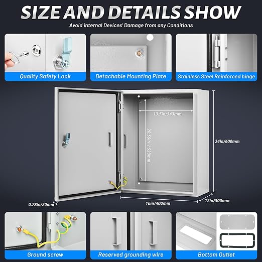 Steel Electrical Junction Box, Outdoor & Indoor Universal Project Box - Image 5