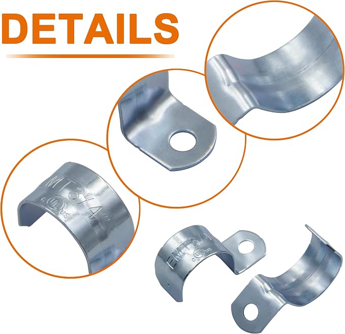 ISPINNER 25pcs 3/4 Inch Zinc Plated Steel EMT Pipe Straps - Image 4