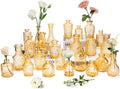 Clear Topaz Glass Bud Vase Set of 24 Pcs, Small Bud Vases in Bulk, Glass by JXINDUJU