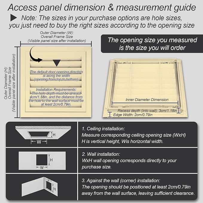 Yellow Air Return Grille, Aluminum Access Panel - Image 2