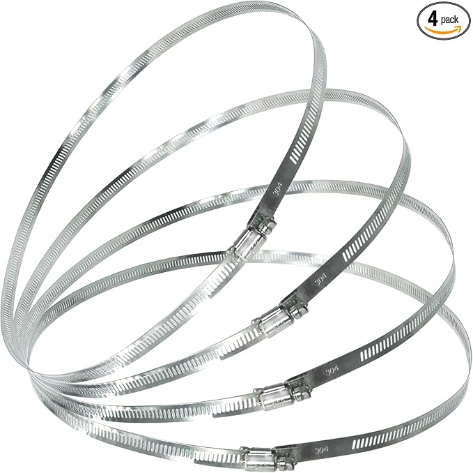 4Pcs 19.7-Inch/500mm Large Hose Clamps Stainless Steel | Adjustable Worm Gear by WelcometotheTEXNINC