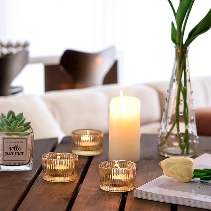 HAVITI 72 Pack Tealight Gold Candle Holders, Votive Tea Light Candle Holder - Image 5