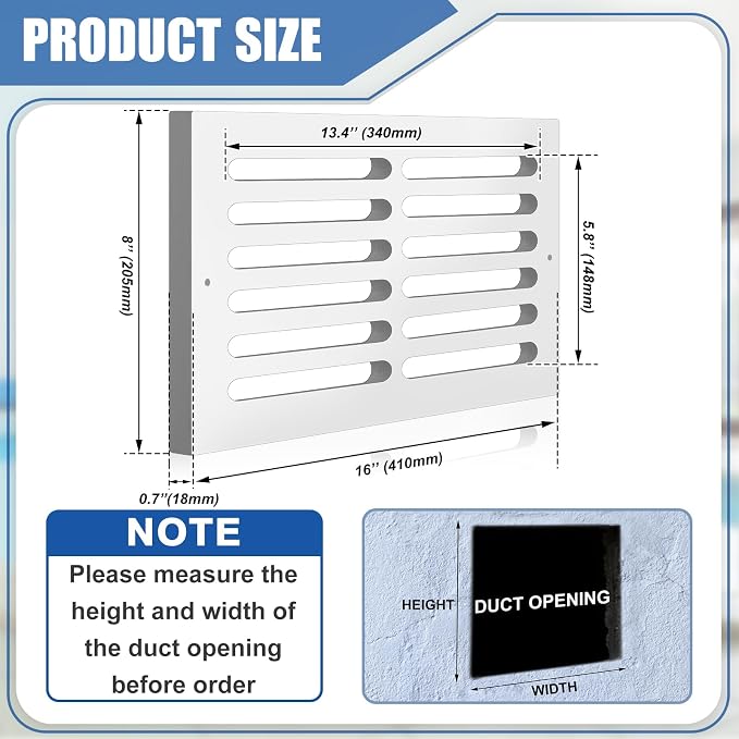Leinuosen 1 Pcs 16 x 8 Inch Return Air Vent Cover Fit - Image 2