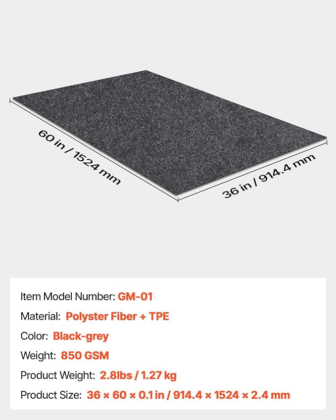 VEVOR Garage Floor Mat, 36 x 60 Inch Oil Spill Mat Garage Floor Mat - Image 9