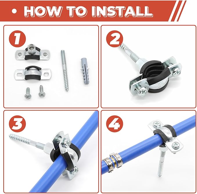 2 Pcs 3-3.1 Inch Split Ring Pipe Hanger, 75-80mm Heavy Duty Adjustable Pipe - Image 4