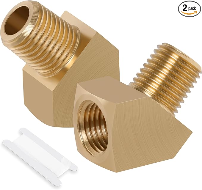 4Pcs Brass Pipe 45 Degree Barstock Street elbow, 3/8" x 3/8" | 3/8 Inch NPT by Ailbiuko