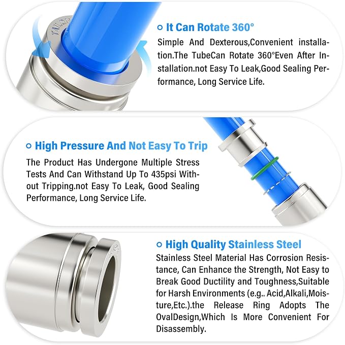TAILONZ 304 Stainless Steel Elbow 8mm 1pcs | 90° Push-to-Connect Elbow Fitting - Image 4