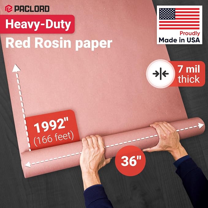 Floor Protection Paper 36" x 166' Red Rosin Paper Roll, Made in USA - Image 2