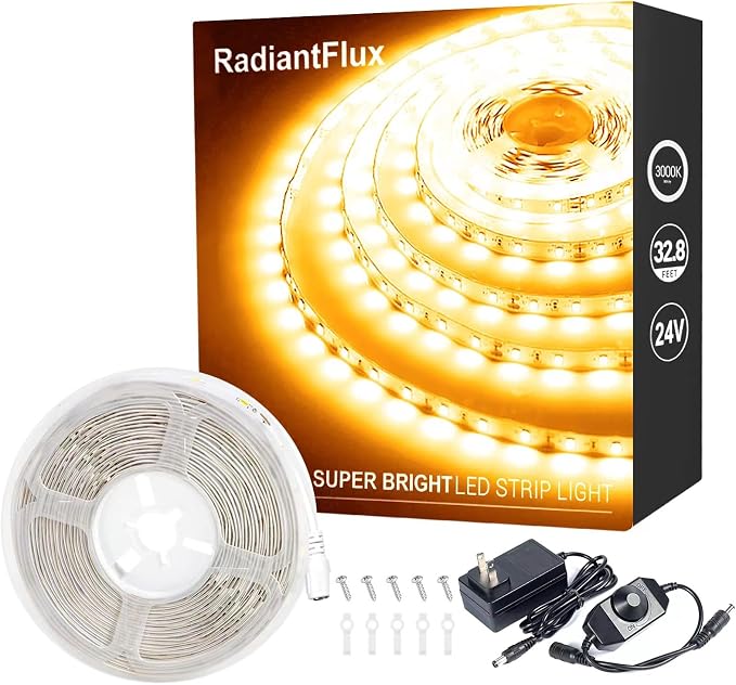 32.8ft Warm White Led Strip Lights by RadiantFlux