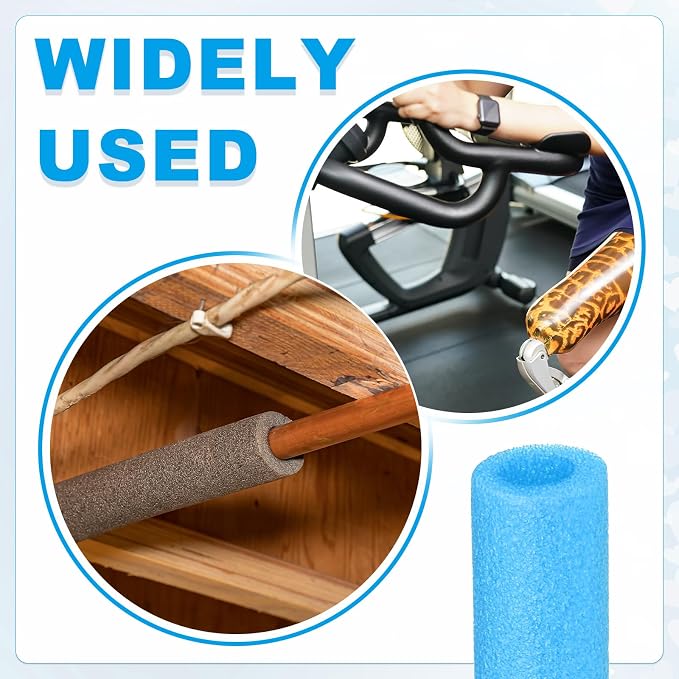 PATIKIL Pipe Insulation Foam Tube Foam Pipe Tubing Covers Blue 2Pcs | 1/2" ID x - Image 5