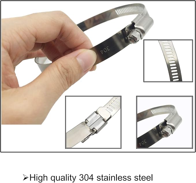 3 Inch Adjustable 304 Stainless Steel Duct Clamps Hose Clamp | Rust Resistant - Image 2