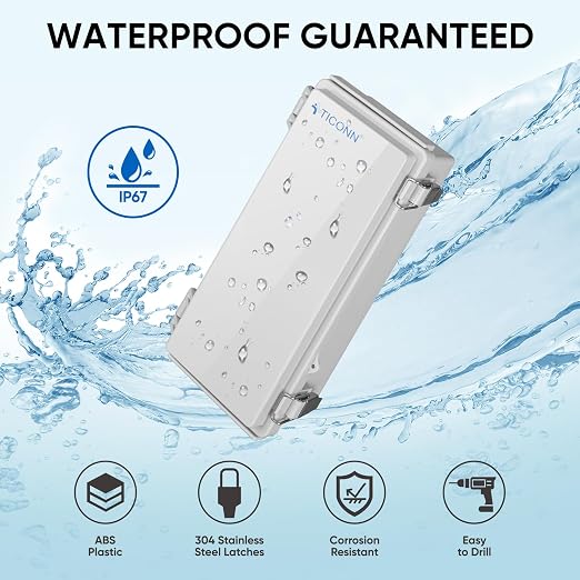 TICONN Outdoor Electrical Box Waterproof, ABS IP67 Junction Box Enclosure | - Image 2