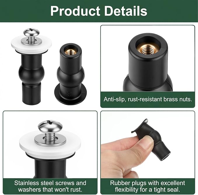 6Pcs Top Mounting Toilet Seat Hardware Toilet Seat Hinge Bolts - Image 5