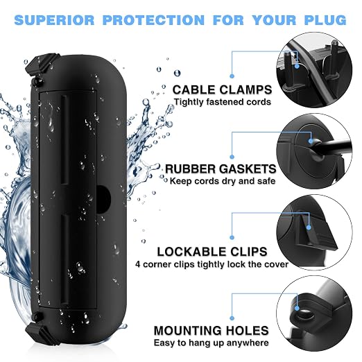 6 Pack Outdoor Waterproof Extension Cord Safety Cover, - Image 8
