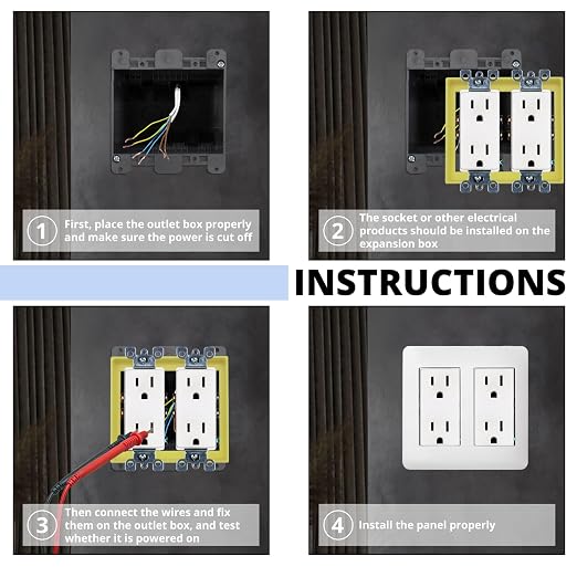 3/4” Blue Double Gang Outlet Extender, Fixes Recessed or Protruding Electrical - Image 5