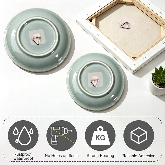 20 Pcs Clear Adhesive Plate Hangers, Invisible Vertical Wall Art Display Holder - Image 5