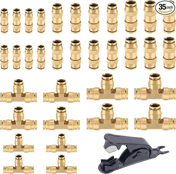 CheeMuii 35PCS Brass DOT Air Line Fittings Kit DOT Push Lock Air Fittings | by CheeMuii