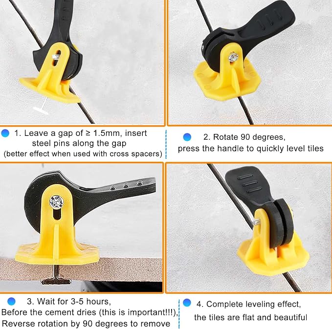 50pcs Tile Leveling System Reusable+200pcs Cross Tile Spacers 1/8"+50pcs - Image 5