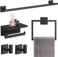 TQKAG 5-Pieces Matte Black Bathroom Hardware Accessories Set 23.6" SUS304 by TQKAG