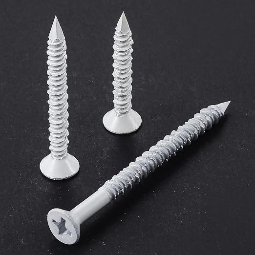 WenSilon 1/4" x2-1/4 White Concrete Screw Anchor White Flat Head - Image 4