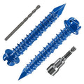 Wensilon 3/16" * 2-1/4" Slotted Hex Concrete Screws Anchor Blue Hexagon Head by Wensilon