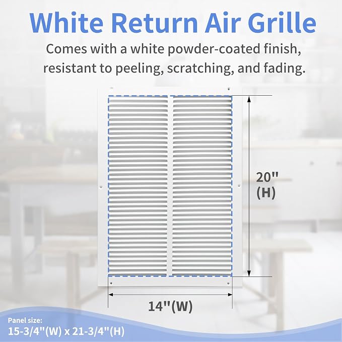 Howeall 14"W x 20"H Steel Return Air Grille, Air Return Vent Cover - Image 3