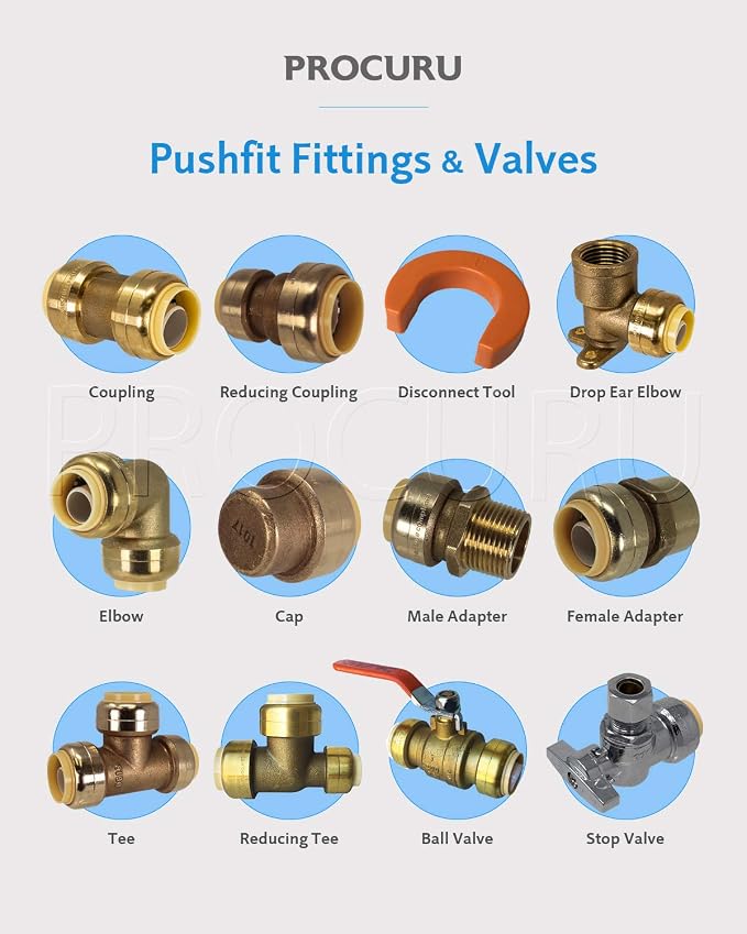PROCURU 3/4-Inch PushFit End Cap, Push-to-Connect Plumbing Brass Fitting - Image 5
