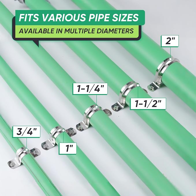 8PCS 4 Inch Stainless Steel Conduit Clamps, Comes - Image 6