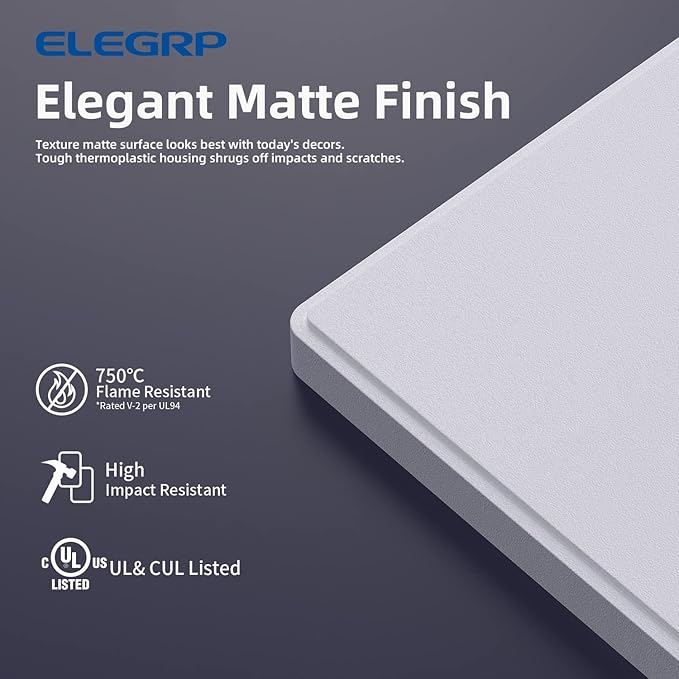 ELEGRP 2-Gang Screwless Decorative Wall Plates, Mid-Size Cover Plates, - Image 2