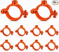 Orange 10 Pack 1'' Hinged Split Ring Pipe Hanger, Copper Epoxy Coated Iron by Unknown