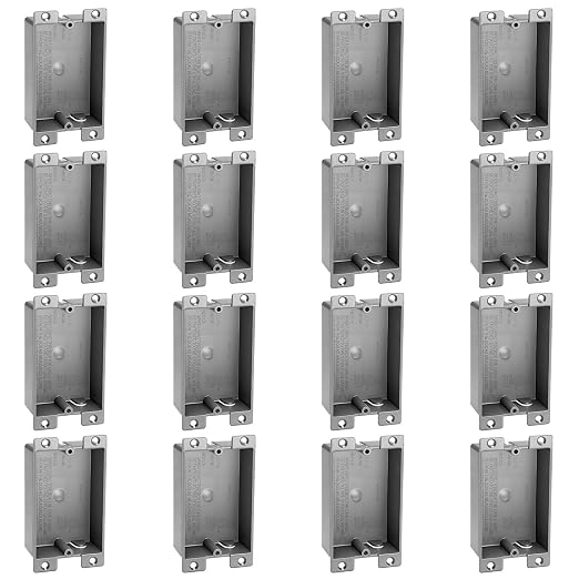 Relaxweex 16 Pack Plastic Shallow Electrical Box, 8 Cubic Inch Grey Shallow by Relaxweex