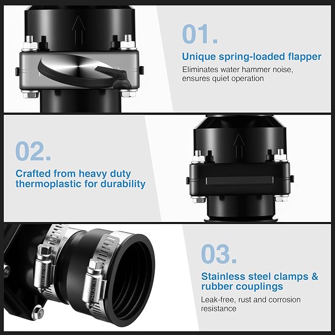 Tellingyou Sump Pump Check Valve Fits 1-1/2 inch or 1-1/4 inch Pipe | Slip On - Image 3