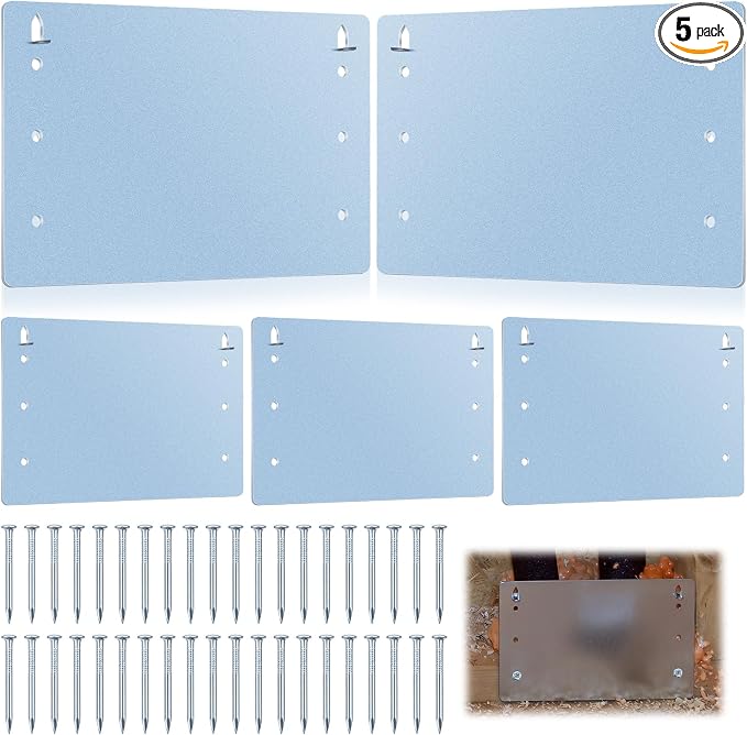 5 Pcs 5" x 8" Nail Stopper Plate 16 Gauge Self Nailing Stud Protector Galvanized by Otoolling