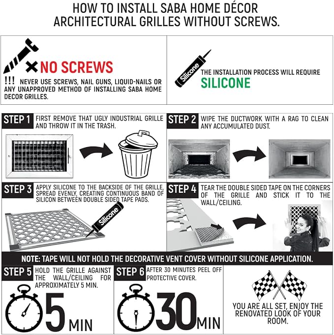 SABA Home Decor Air Vent Cover Grille - Image 8