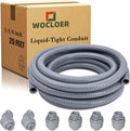 Liquid-Tight Conduit, 1-1/4 inch 25 Foot Flexible Non Metallic Electrical by Wocloer
