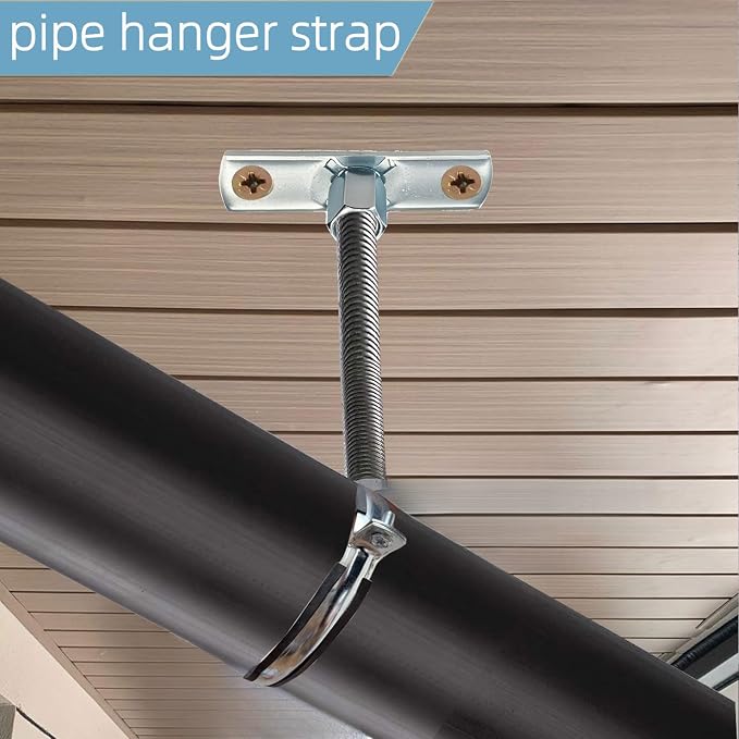 2 Sets Premium 3 Inch Adjustable Pipe Metal Bracket，Heavy Duty Galvanized Iron - Image 8