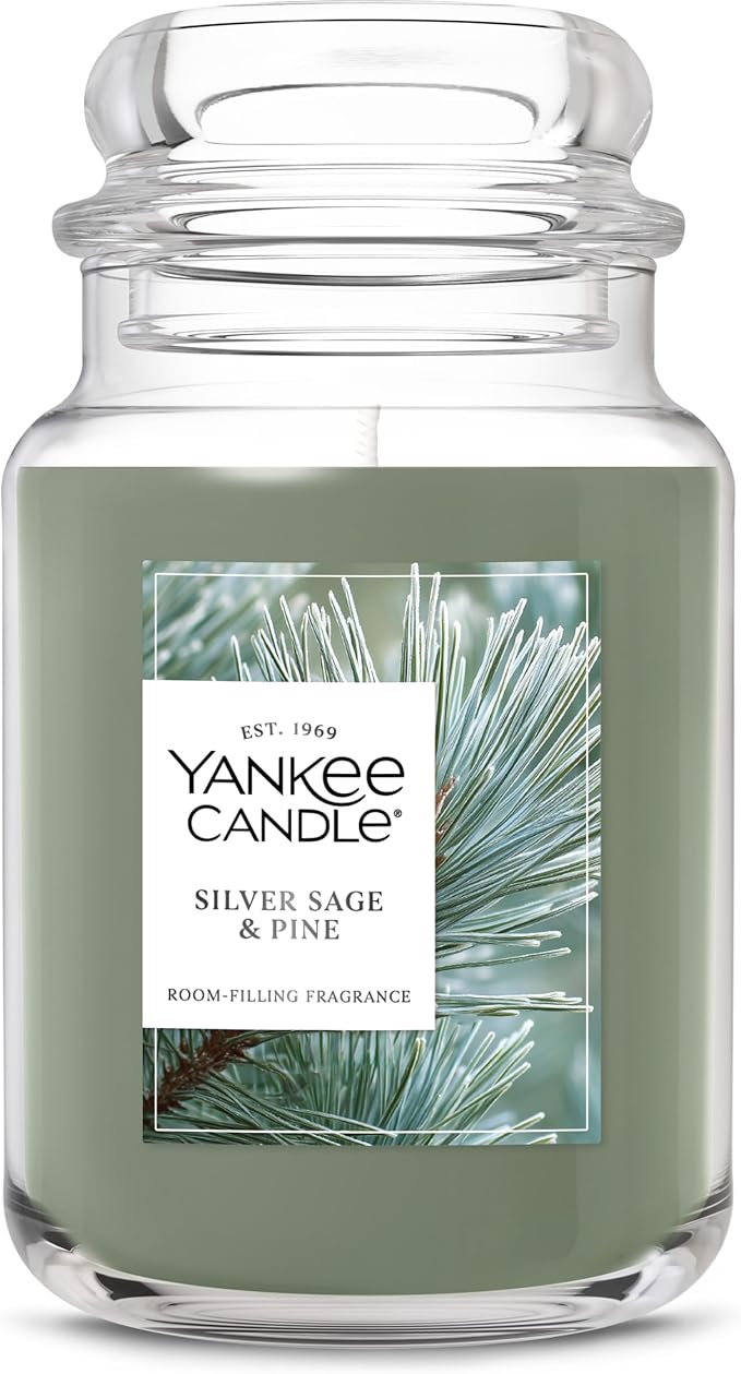 Yankee Candle Silver Sage & Pine, Christmas Scented Candle, 22oz Large Jar by Unknown